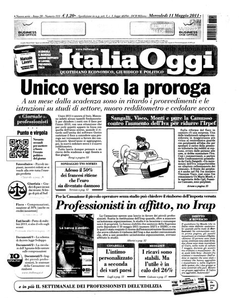 Italia oggi : quotidiano di economia finanza e politica